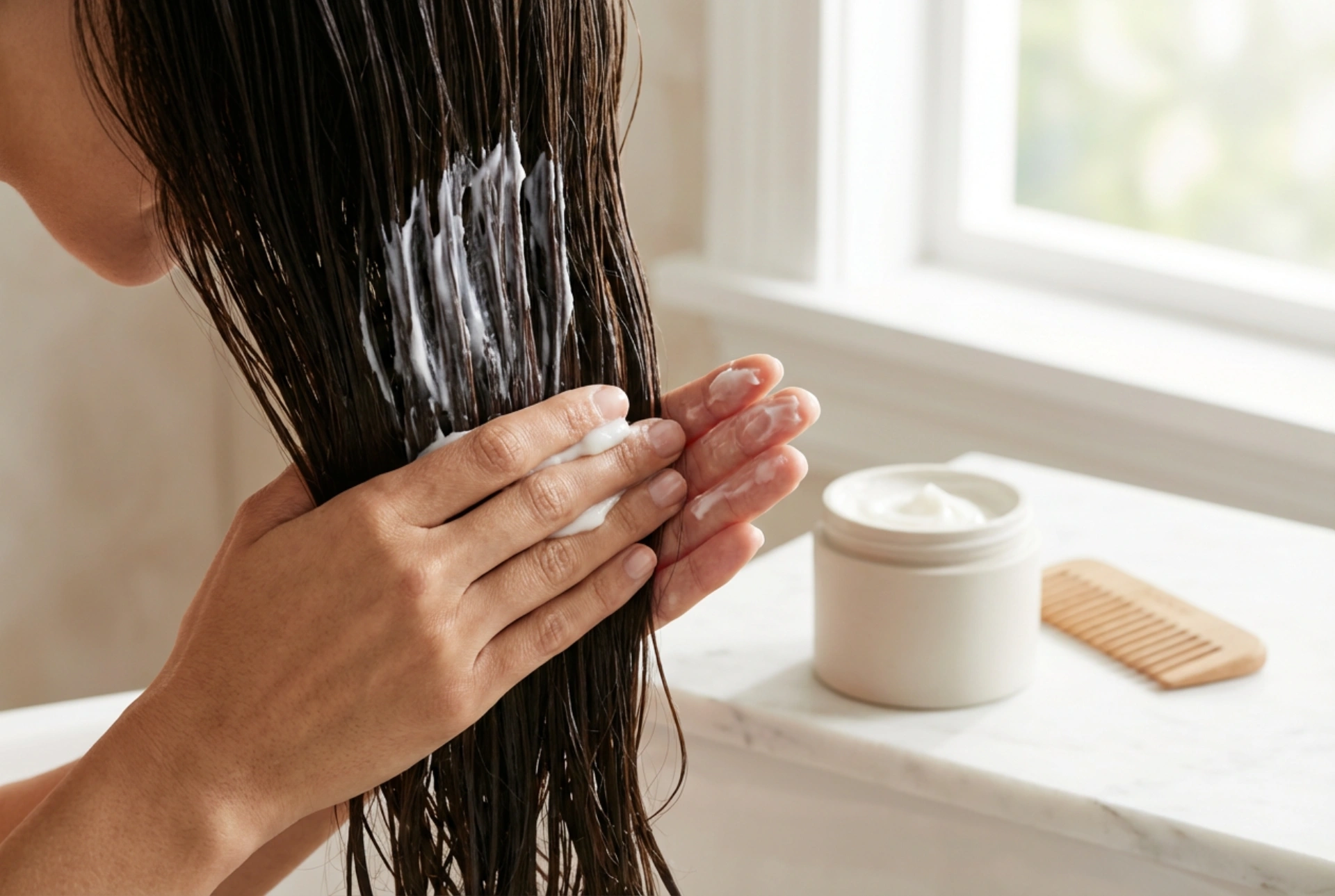 Maska na vlasy krok za krokom: aplikácia, čas pôsobenia, oplachovanie