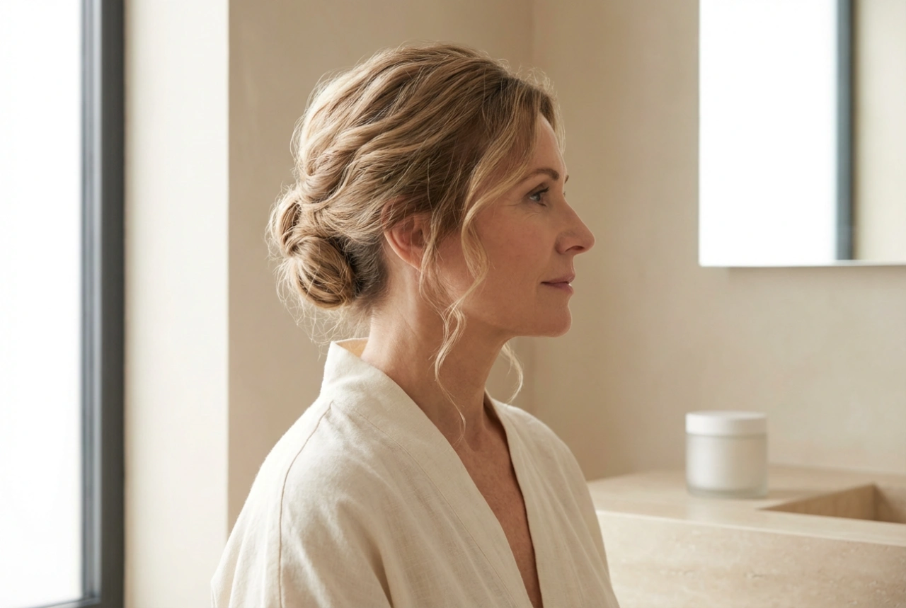 Elegantný účes na svadbu pre 50-ročnú ženu: drdoly a vlny krok za krokom