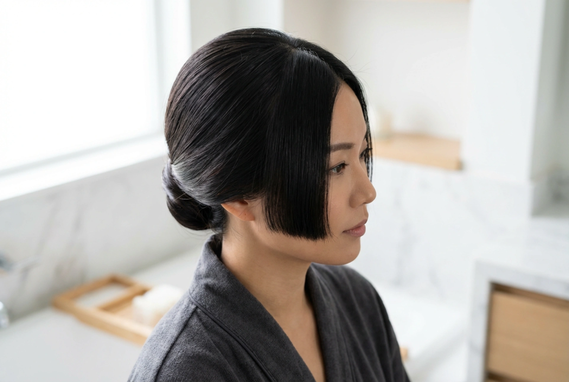 Japonské účesy: Hladké vypnuté vlasy a hime cut inšpirované Japonskom