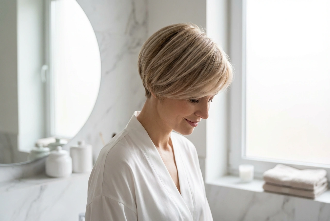 Krátke dámske účesy na hríbik: mäkké zakončenie a objem