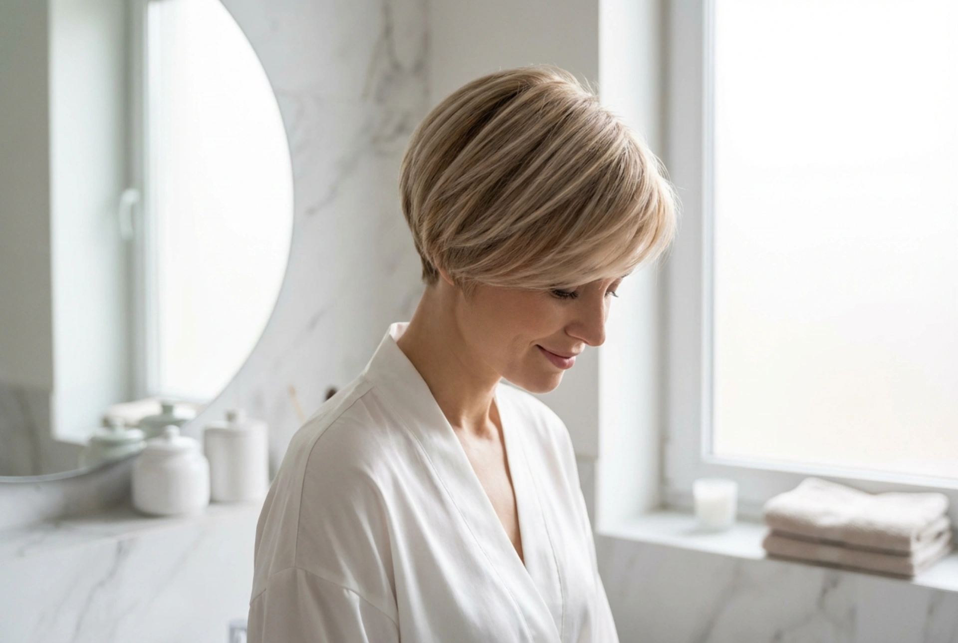 Krátke dámske účesy na hríbik: mäkké zakončenie a objem