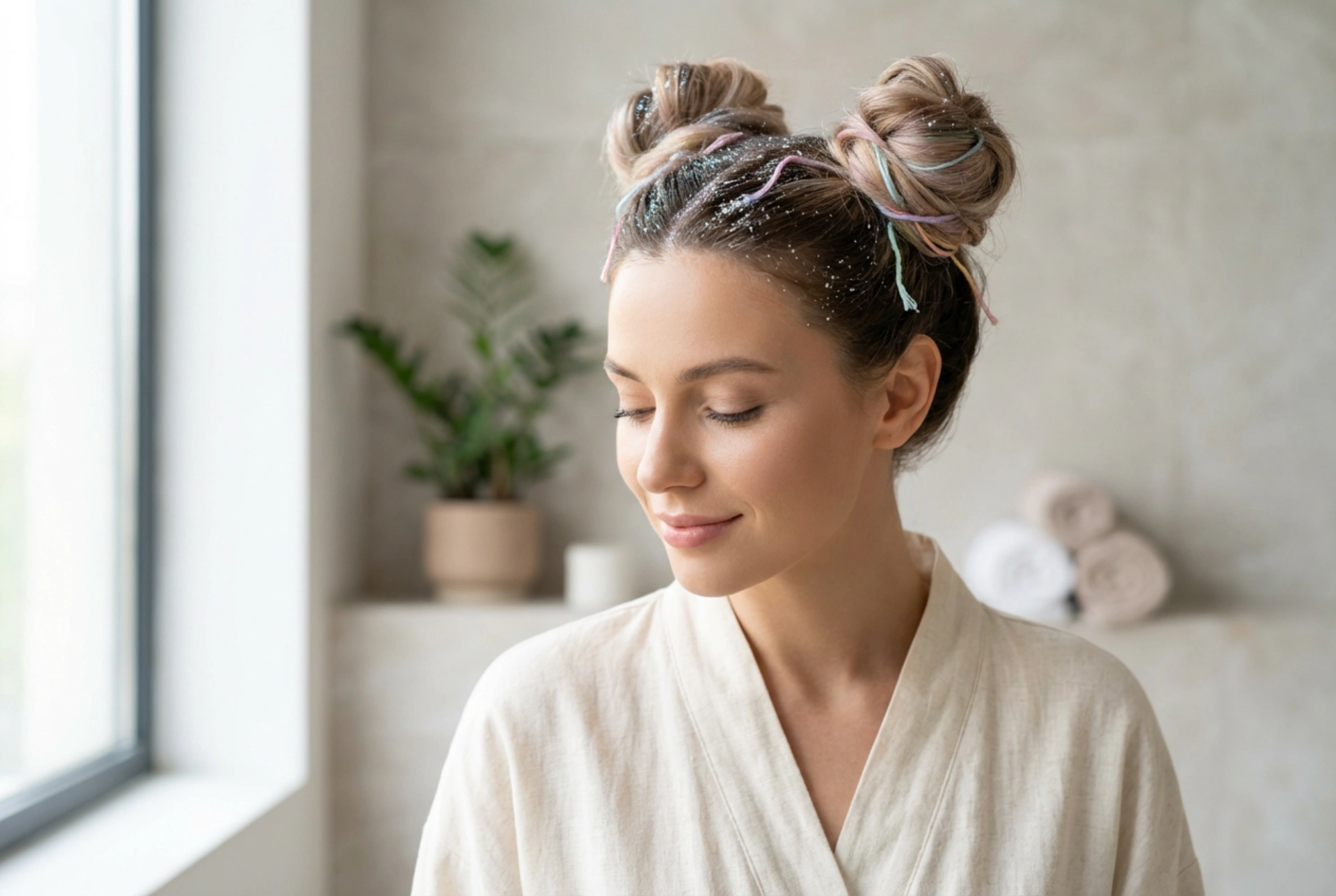 Bláznivé dámske festivalové účesy: trblietky, space buns a farebné pramene