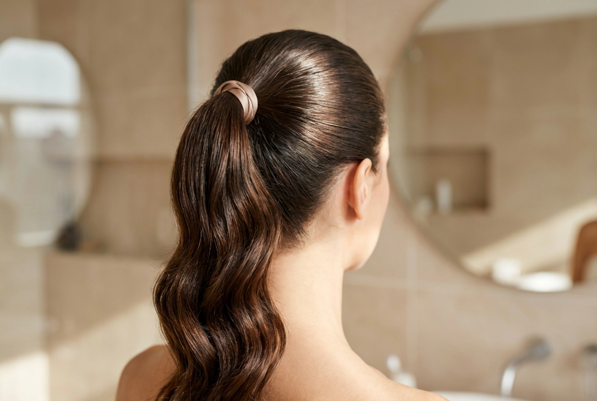 Rýchly účes na párty: vlny, vysoký cop a mokrý vzhľad