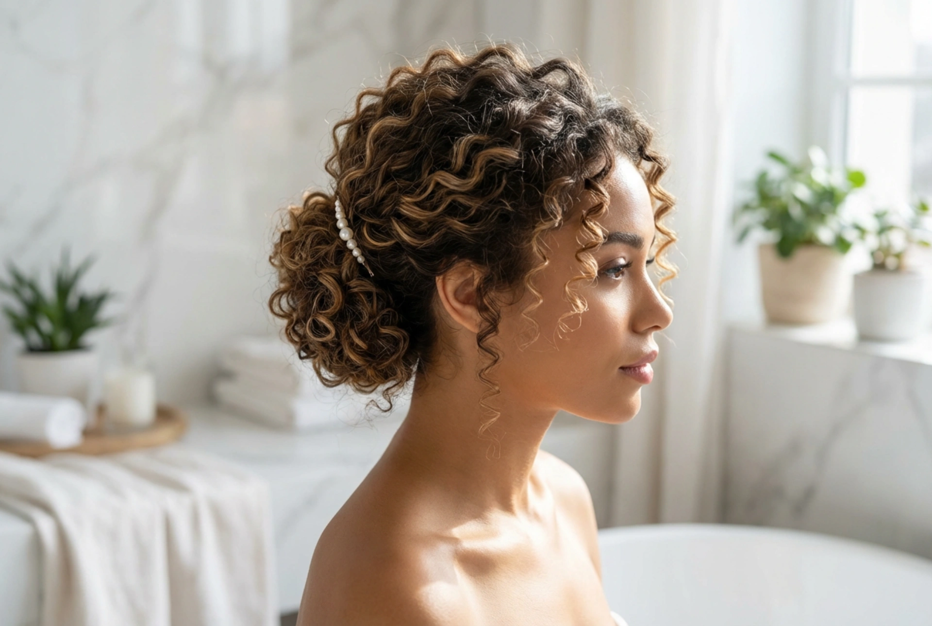 Vypnuté účesy z kučeravých vlasov: kontrola kučier, objem a doplnky