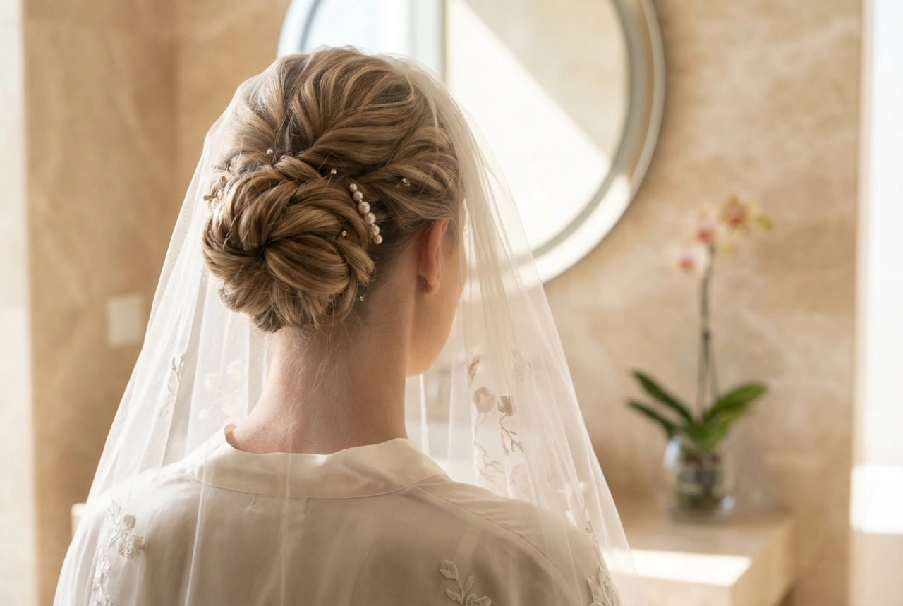 Závoj a svadobné účesy: upevnenie, objem a trvácnosť