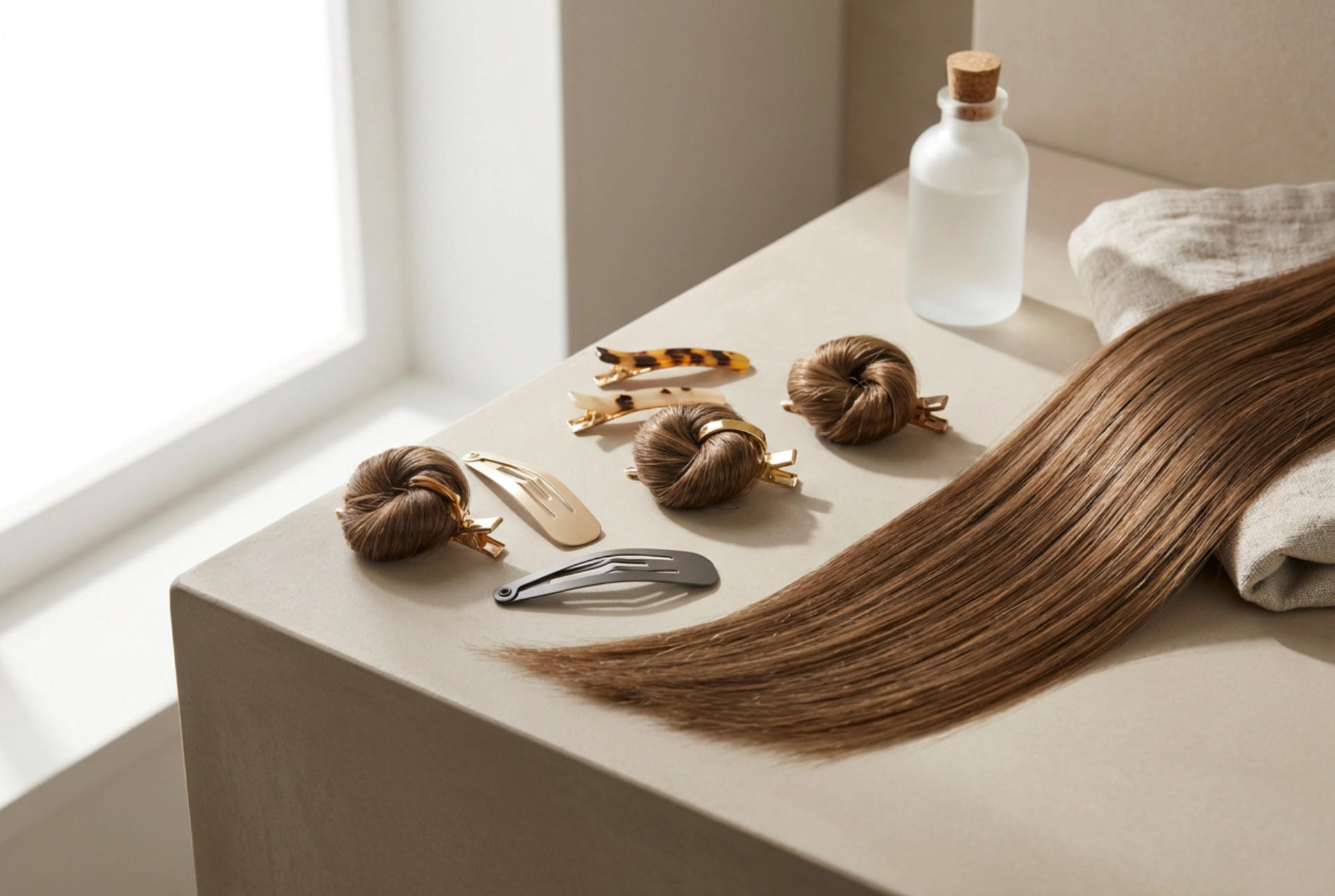 Móda na účesy z 90. rokov: rovné pramene, mini drdoly a sponky