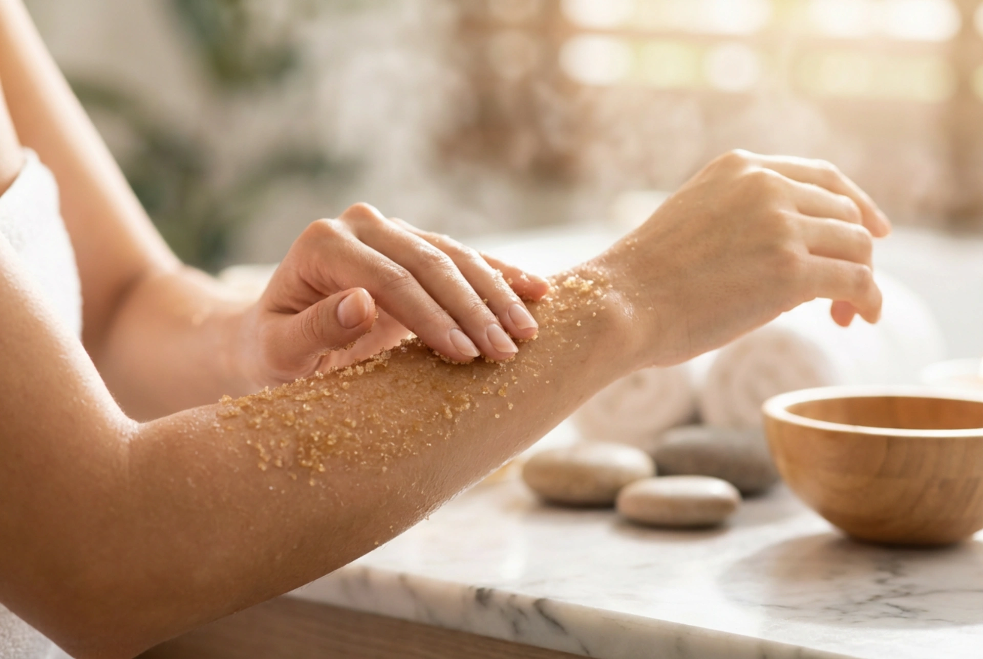 Domáci telový peeling: frekvencia, technika a následná starostlivosť