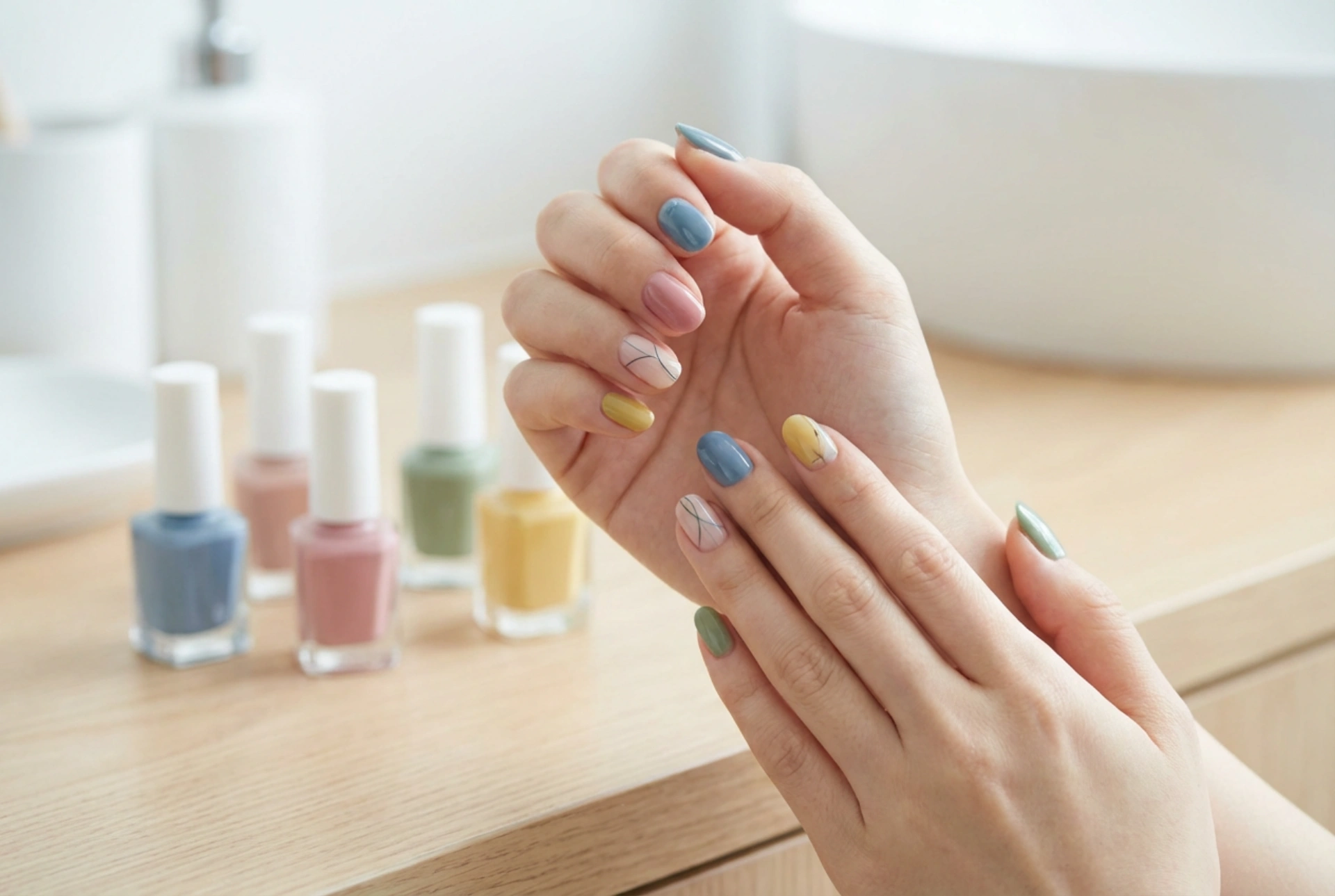 Farebné nechty doma: kombinovanie farieb, kompozície a povrchové úpravy