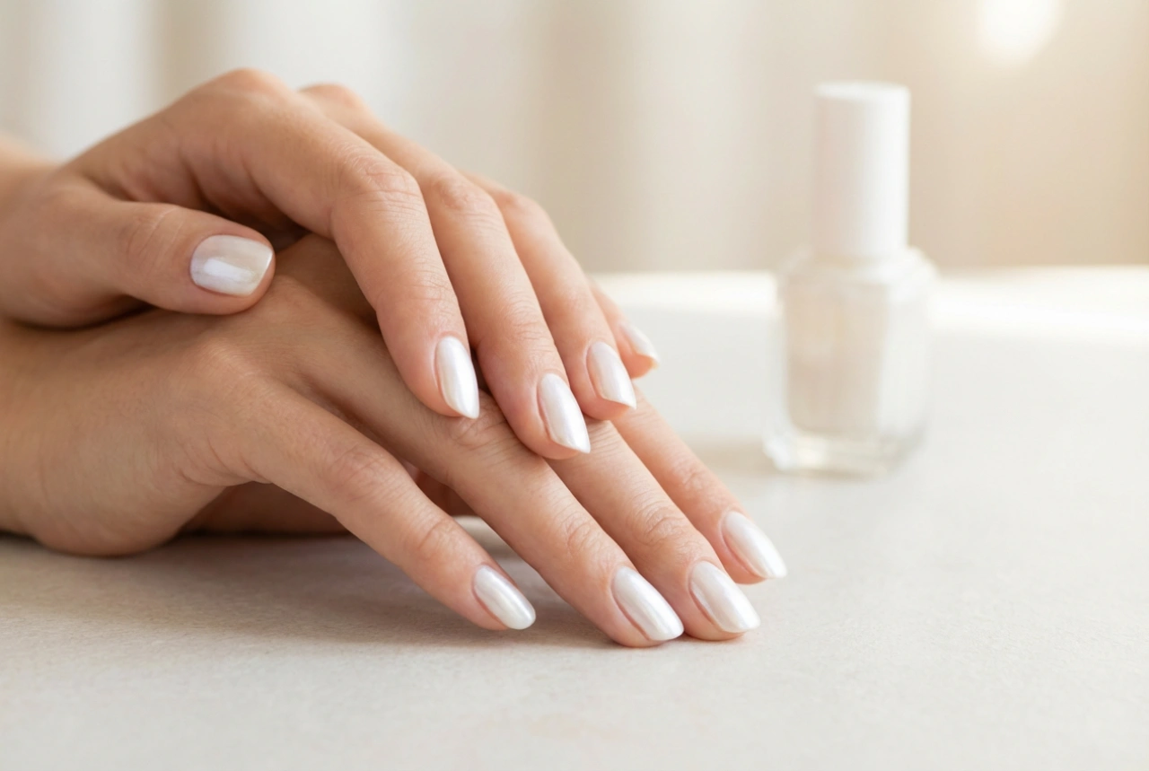 Perleťovo biele nechty: aplikácia perleťového laku bez šmúh