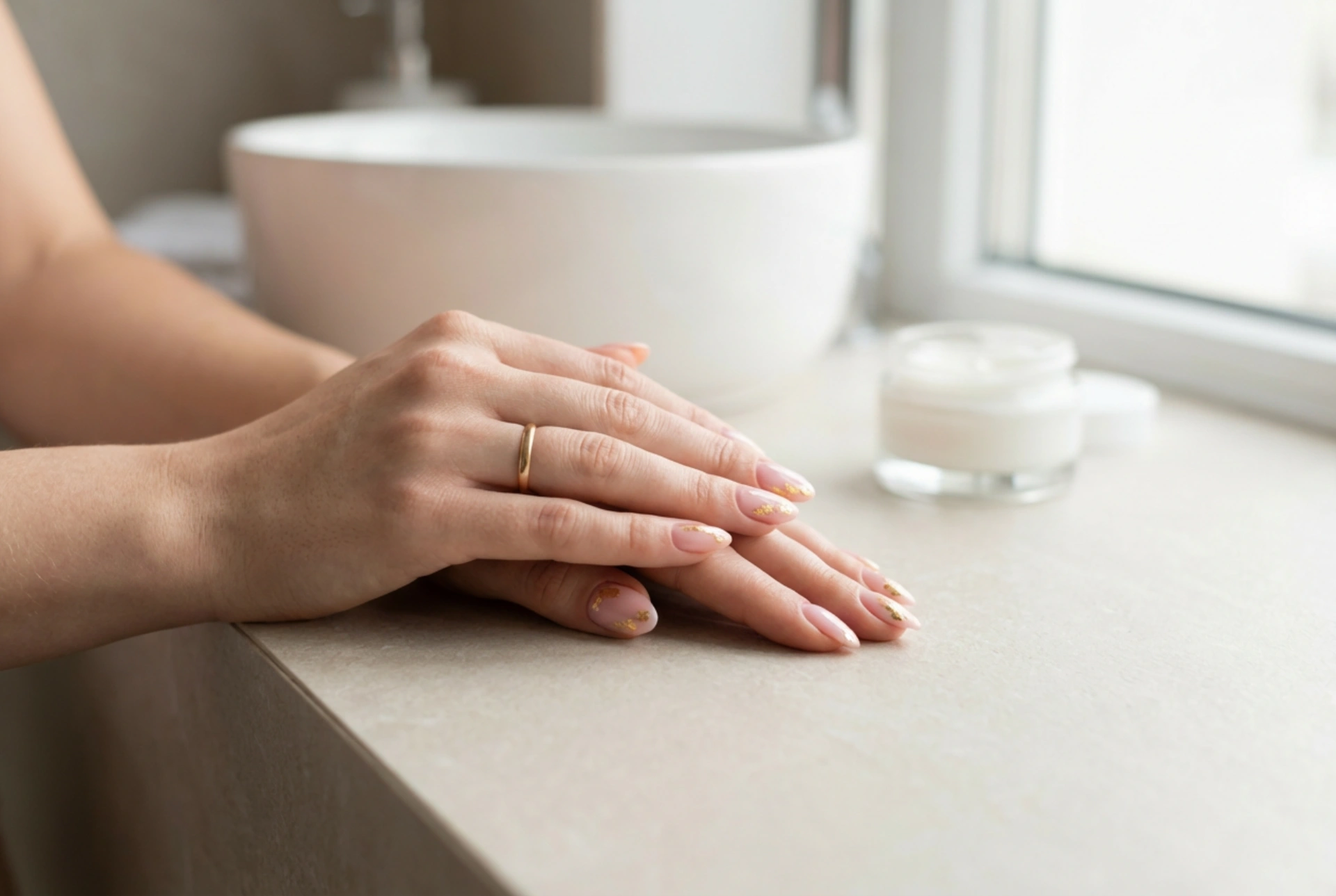 Ružové nechty so zlatou: elegantné akcenty krok za krokom