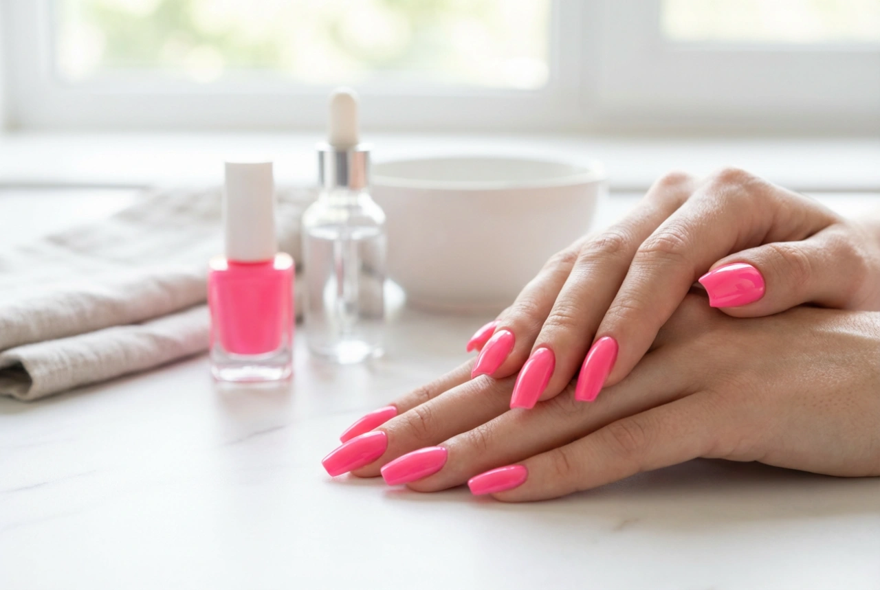 Ružové neónové nechty: príprava, lakovanie a ochrana