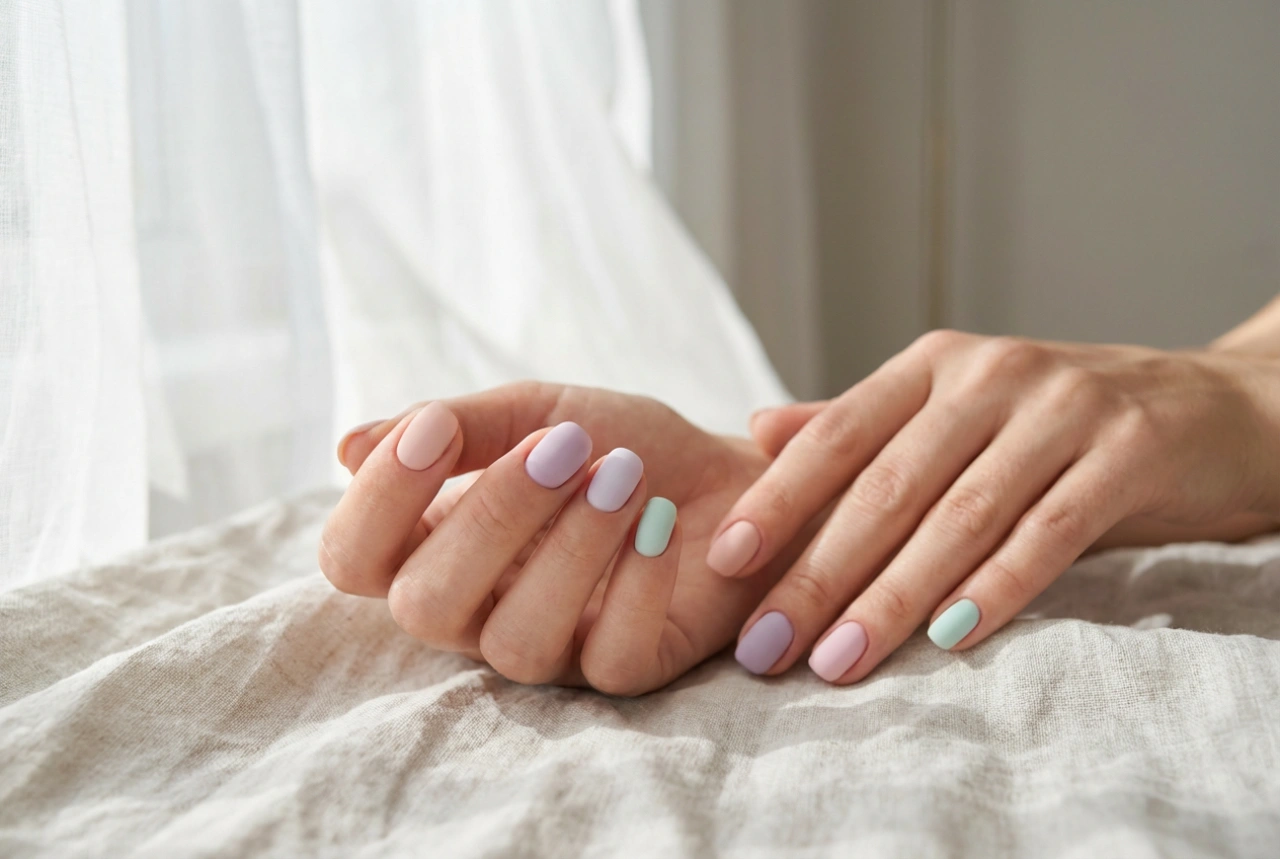 Matné nechty na leto: pastelové farby, matný top coat a trvácnosť