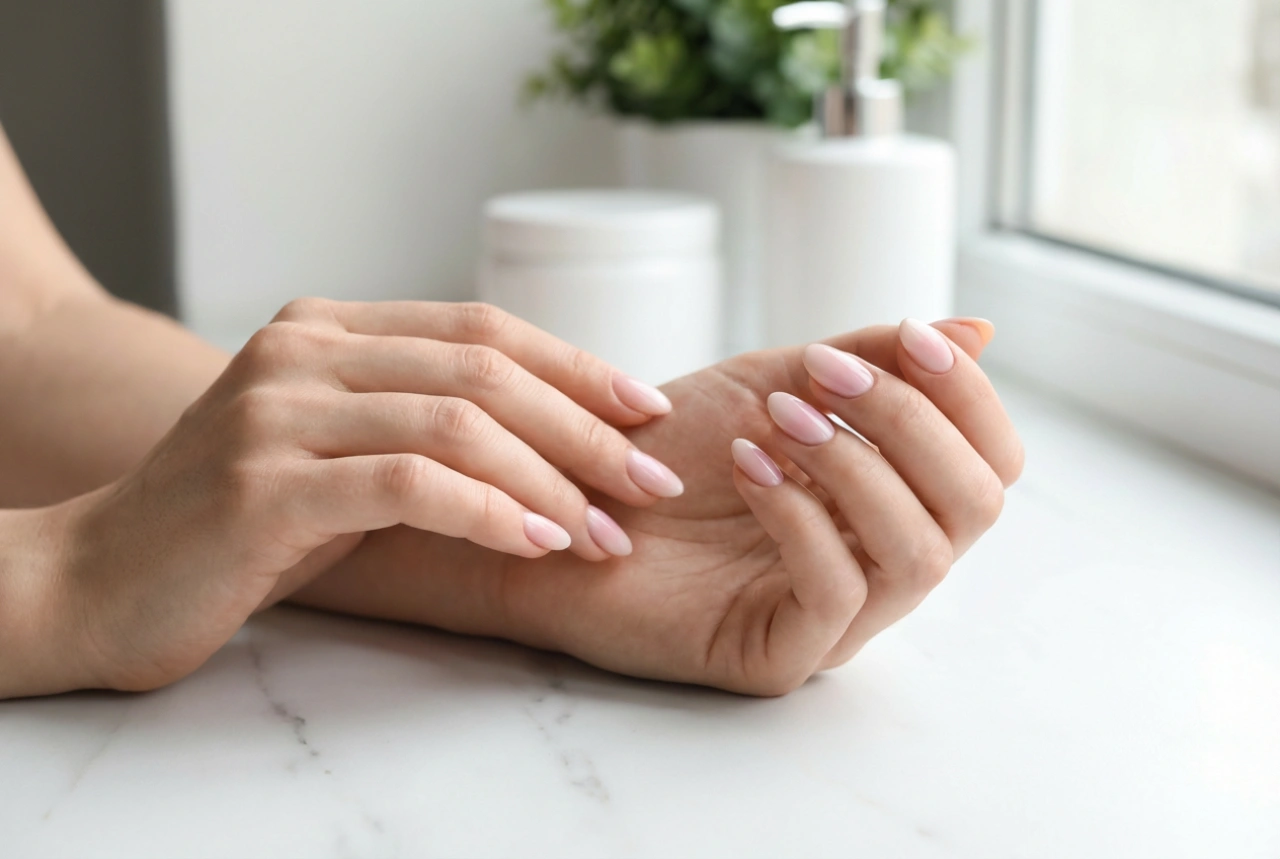 Svetlé ombre nechty: jemný gradient v pastelových a nude odtieňoch