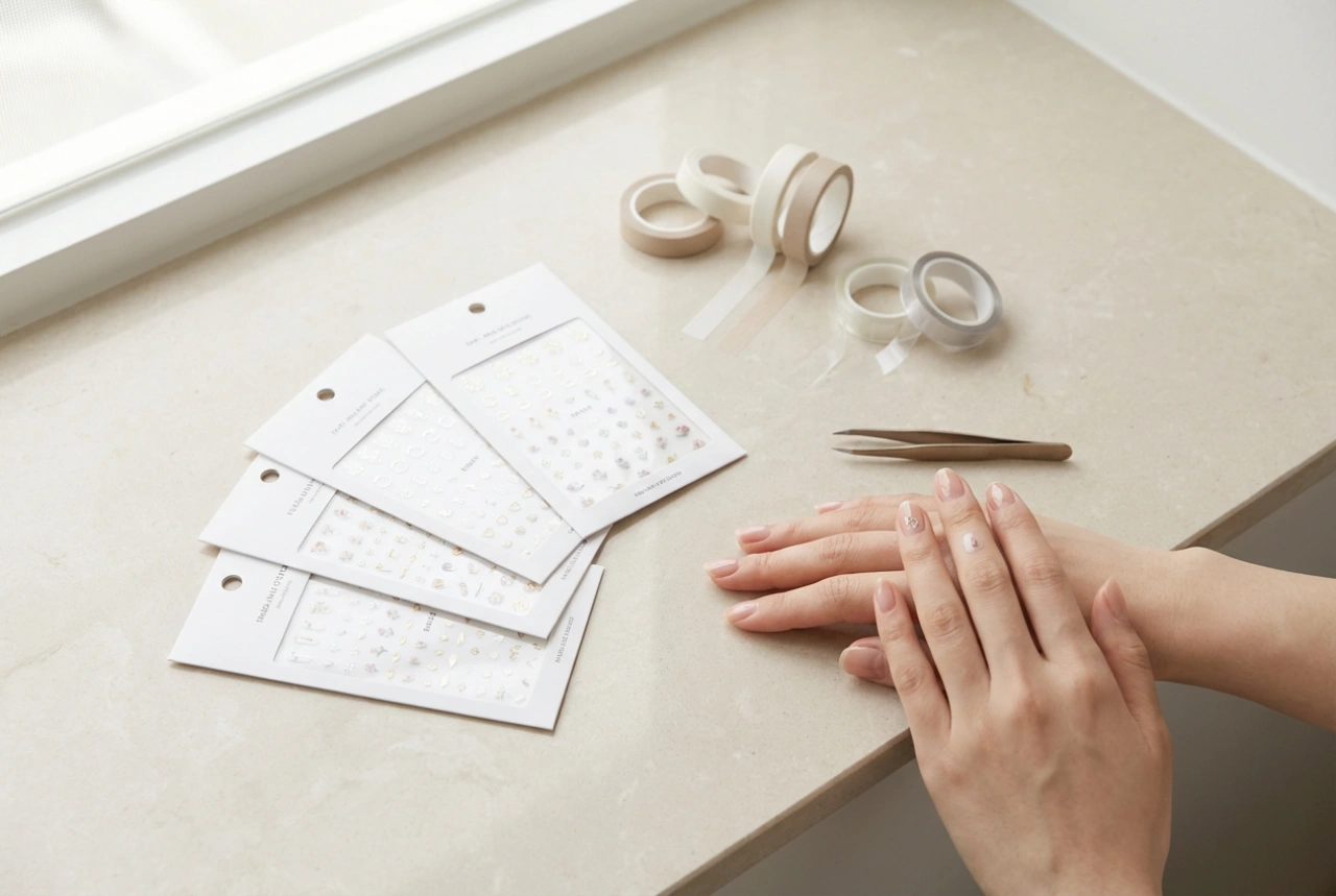 Nálepky na nechty: Ako používať lepiace pásky na tipy a zdobenia