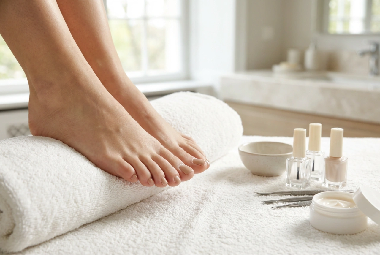 Hybridná pedikúra krok za krokom: príprava, lakovanie, top coat