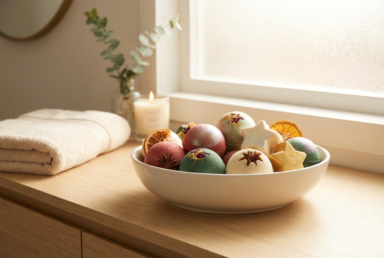 Vianočné bomby do kúpeľa: vône, farby a dekoračné prísady