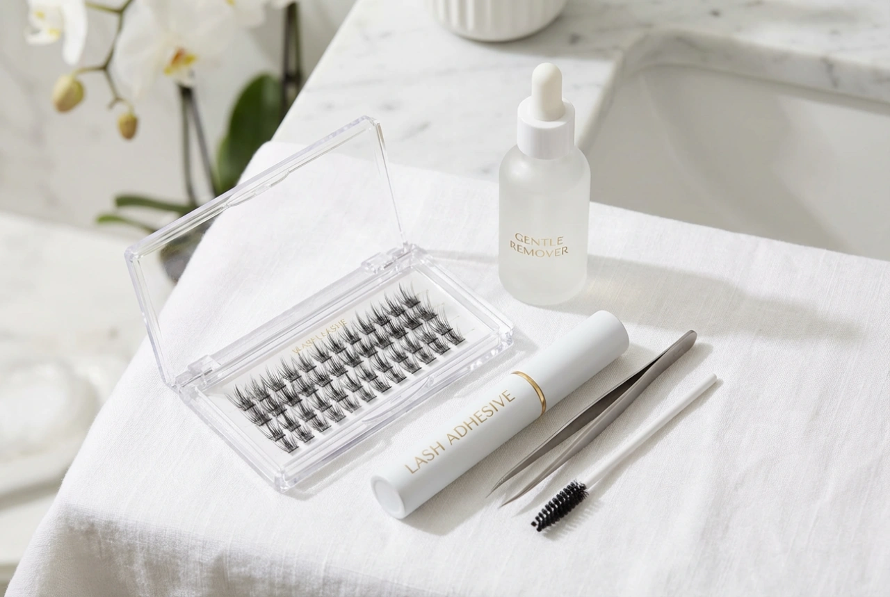 Hotové trsy mihalníc: výber hustoty, lepidlo a bezbolestné odstraňovanie