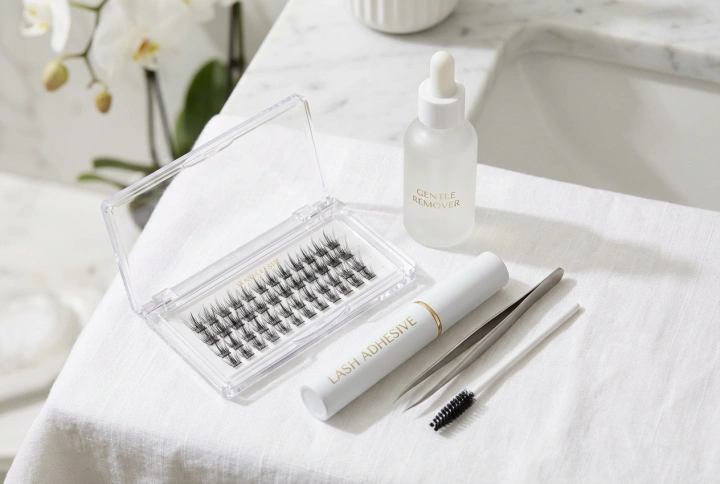 Hotové trsy mihalníc: výber hustoty, lepidlo a bezbolestné odstraňovanie