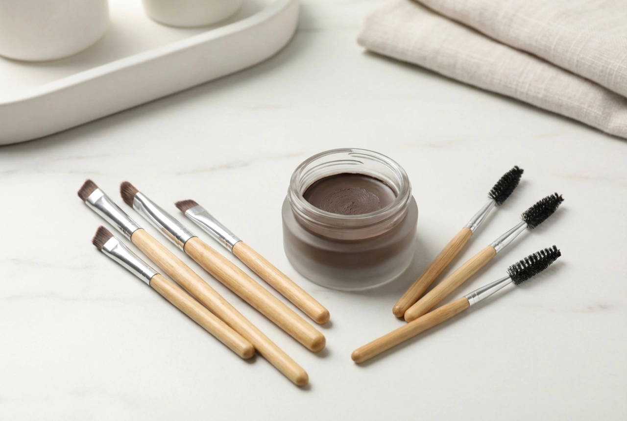 Štetce na obočie: prehľad tvarov a ako ich používať s pomádou