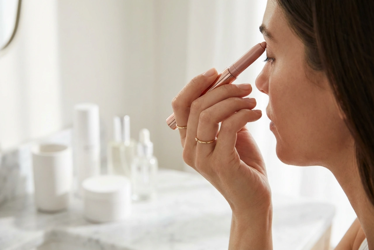 Očný tieň v tyčinke: rýchly make-up, blendovanie a fixácia